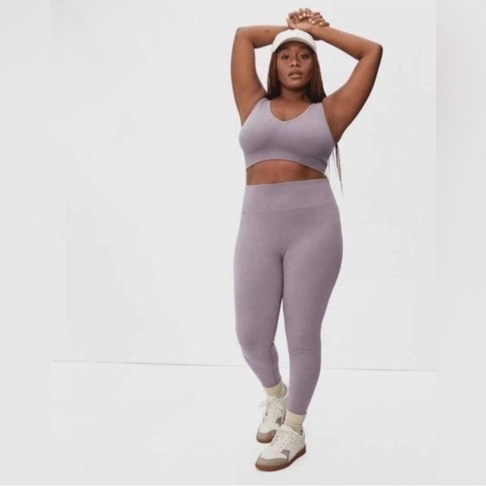 Everlane The Seamless Ribbed High Rise Legging Light Purple XS/S NWT